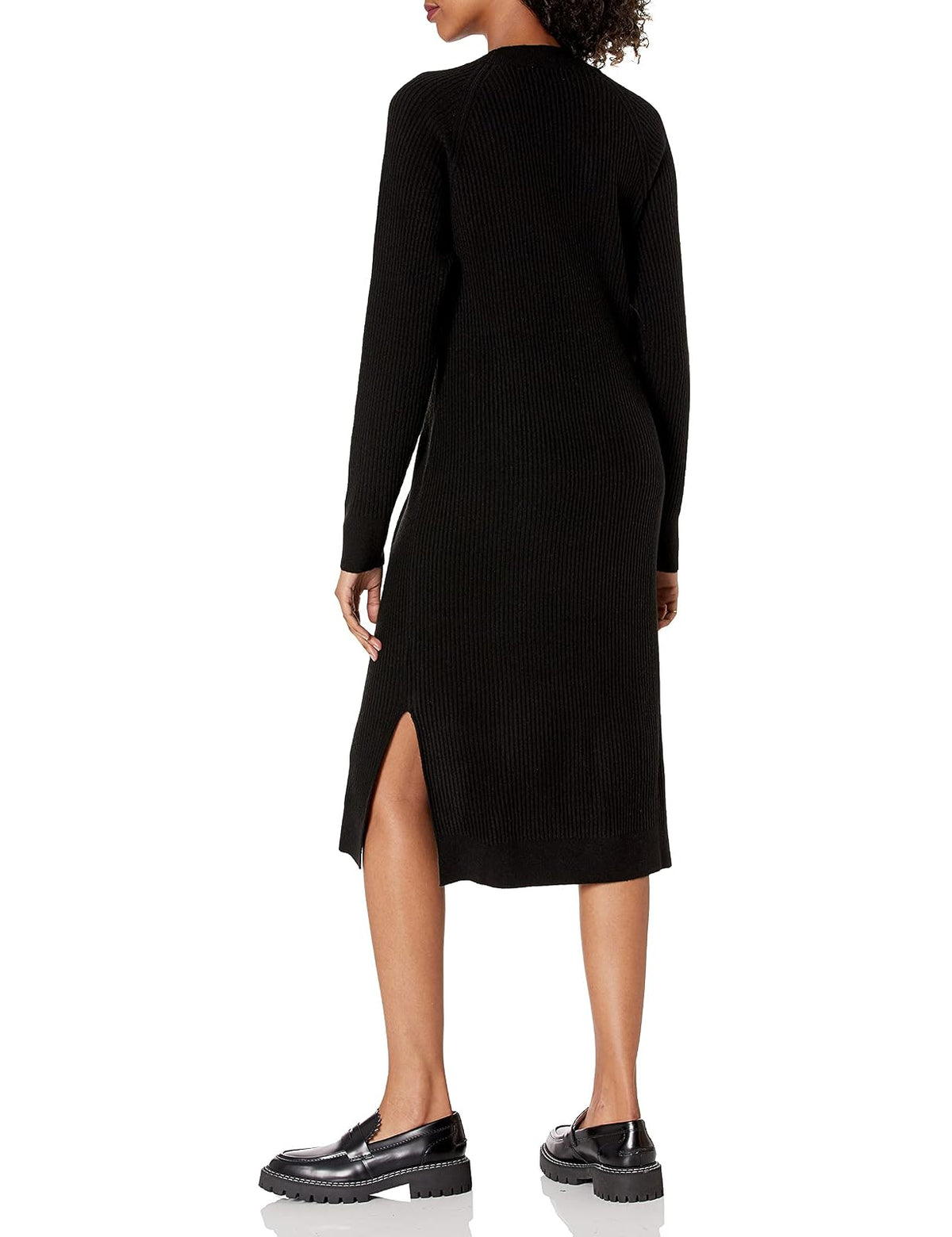 The Drop Renata Vestido Midi Acanalado Slounge Para Mujer, Negro, S