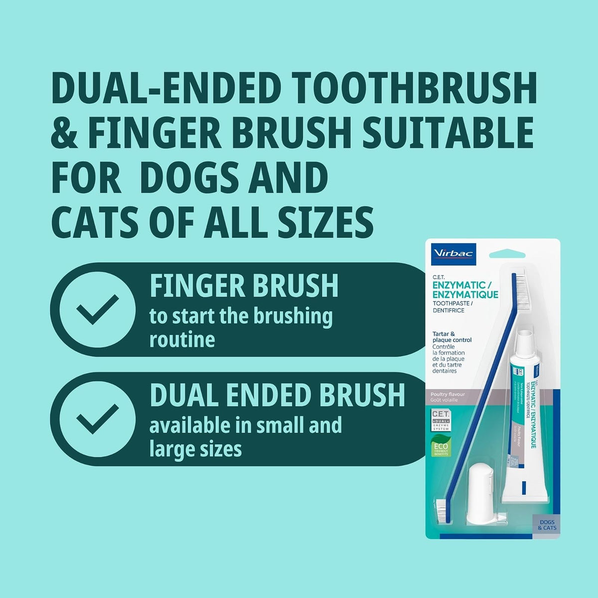 Virbac C.E.T. Oral Hygiene Kit, 2 Piece Set, toothbrush and toothpaste