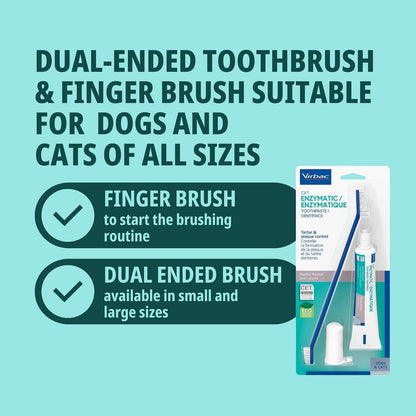 Virbac C.E.T. Oral Hygiene Kit, 2 Piece Set, toothbrush and toothpaste