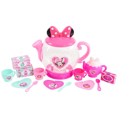Just Play - Tetera de Minnie Mouse de Disney, Juego de té Preescolar, 14 Piezas, Juguetes para niños para Edades de 3 años