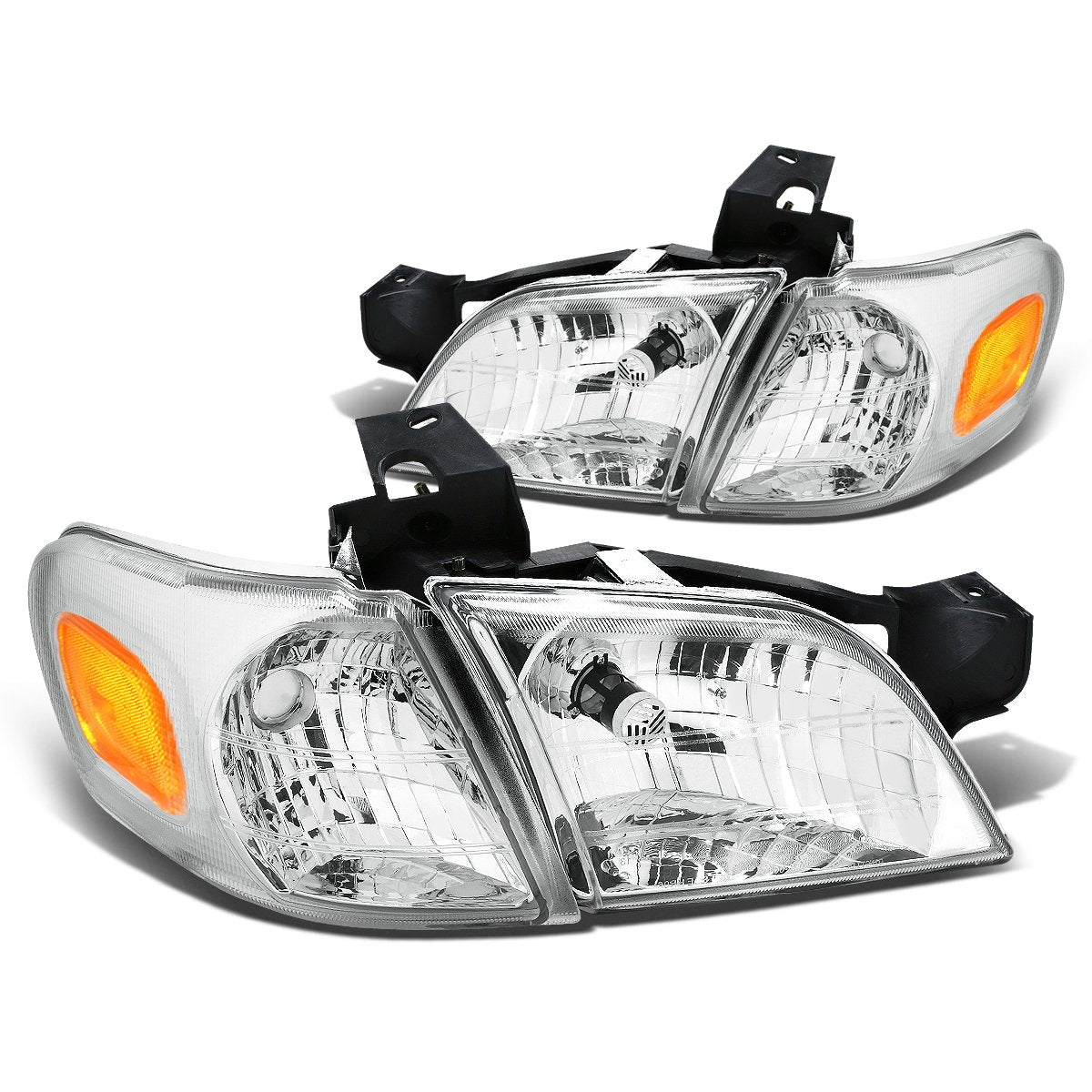 DNA Motoring Conjunto de Faros Delanteros, Lado Conductor y Pasajero - HL-OH-CV974P-CH-AM