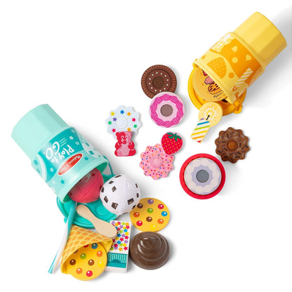 Melissa & Doug Play to Go - Paquete de 2: Pastel y Galletas y Helado, Juguetes de Viaje para niños y niñas de 3 años en adelante