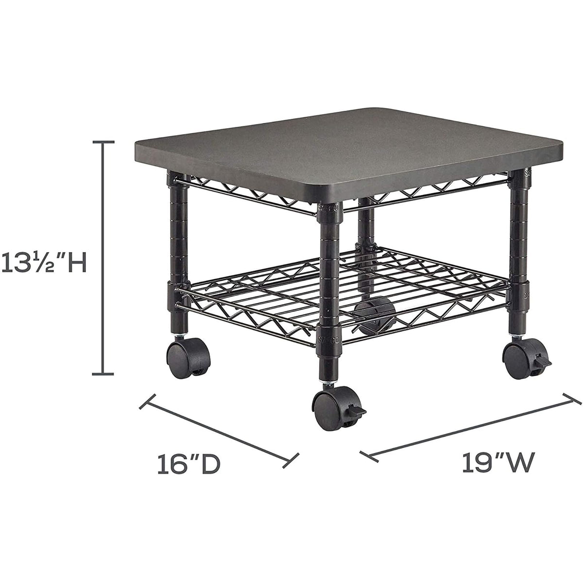 Safco 5206BL Under-Desk Printer/Fax Stand, Black
