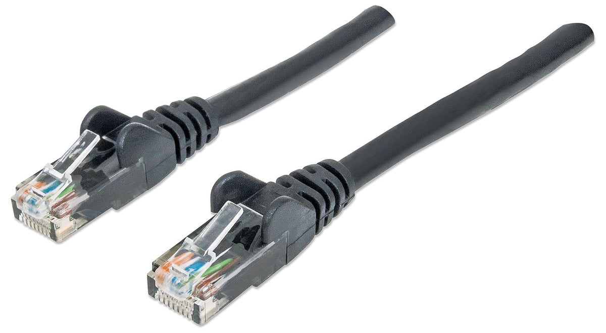 Intellinet - Cable Patch UTP Cat 6 Negro, Longitud de 3 m, 100% Cobre, con contactos chapados en Oro, con Botas de Seguridad, flexibilidad sin deformaciones, Color Negro