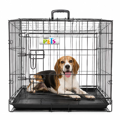 Fancy Pets Jaula Metálica Plegable GDE para Perros, 76.5 x 47 x 55 cm, con 1 Puerta y Bandeja Extraíble