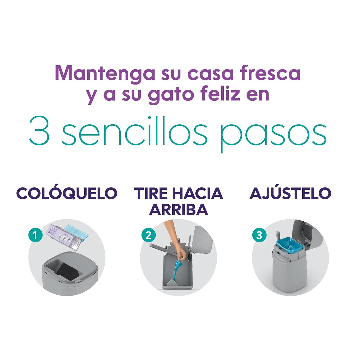 Recambio Litter Genie Easy Roll |Incluye 24 bolsas perforadas en un rollo y puede durar hasta 6 meses para un gato