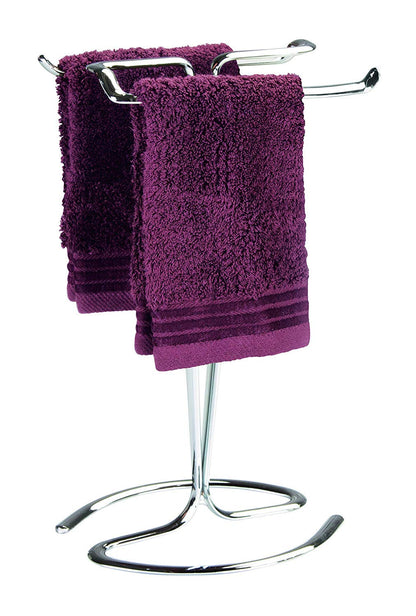 InterDesign Axis Toallero de pie, portatoallas pequeño de Metal para Lavabo, Plateado - conjunto de 1 - Cromo