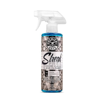 Chemical Guys Limpiador de cristales y ventanas sin rayas (Funciona en espejos, pantallas de navegación y más), sin amoníaco y seguro para cristales tintados, 473 ml