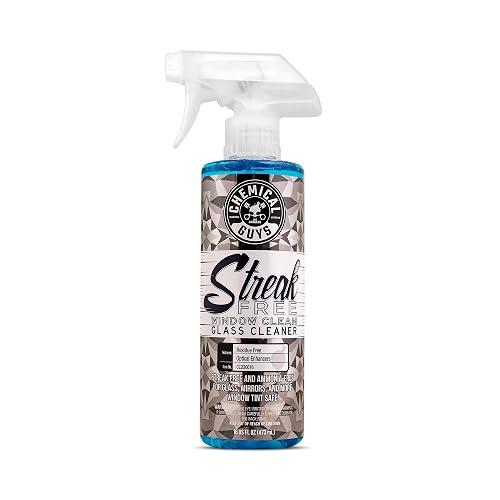 Chemical Guys Limpiador de cristales y ventanas sin rayas (Funciona en espejos, pantallas de navegación y más), sin amoníaco y seguro para cristales tintados, 473 ml