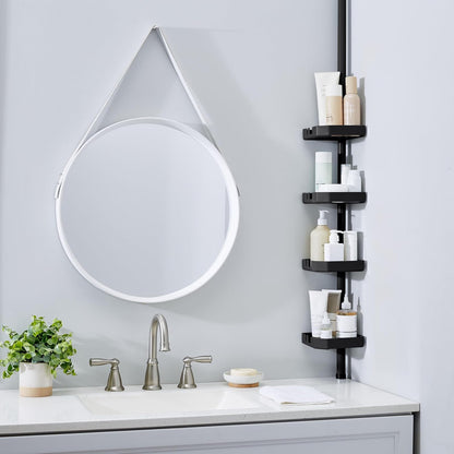 Bath Bliss - Estantería de Ducha de 4 Niveles de tensiones en Esquina, Ajustable de 48 a 101 Pulgadas, Organizador de baño para Tina y Ducha, Capacidad para Botellas Grandes, jabón, champú, paños de