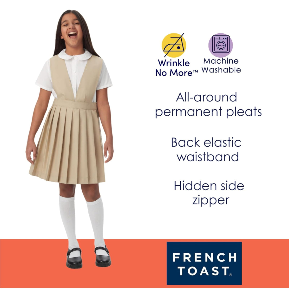 French Toast - Jersey Plisado con Cuello en V para niñas