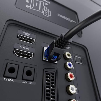 KabelDirekt – Cable Ethernet 10Gbit/s – 5x 9ft/3m, negro | Transmite la velocidad máxima de fibra óptica, para redes Gigabit, switches/routers/modems, negro/azul