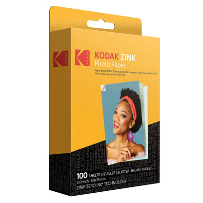 KODAK 2"x3" Premium Zink Photo Paper (100 Sheets) Compatible with PRINTOMATIC, Smile and Step Cameras and Printers