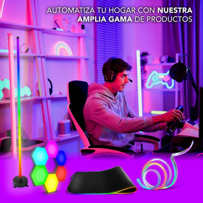 Lloyd's Lámpara de Piso Inteligente RGBIC App Música 400 lm | control desde la App 400 lm, luz cálida y fría, programa horarios, 168 LEDs 10,000 h de Vida