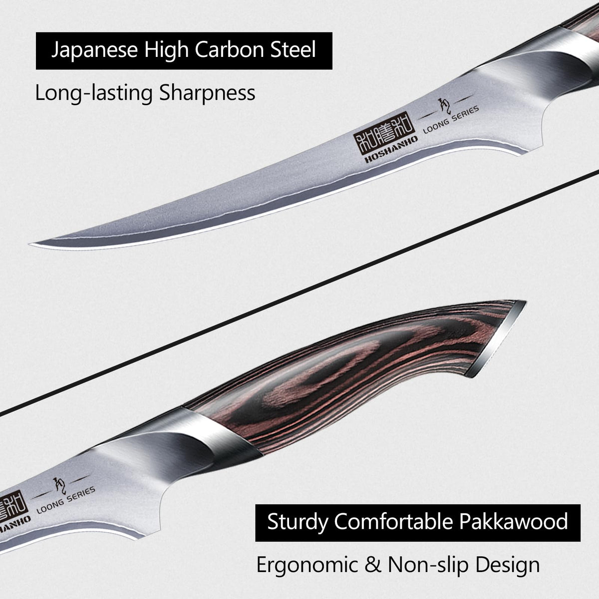 HOSHANHO Cuchillo de Filete Profesional Cuchillo para Pescado de Acero Inoxidable Cuchillos de Cocina Súper Afilado Cuchillo de Filetear con Mango Ergonómico