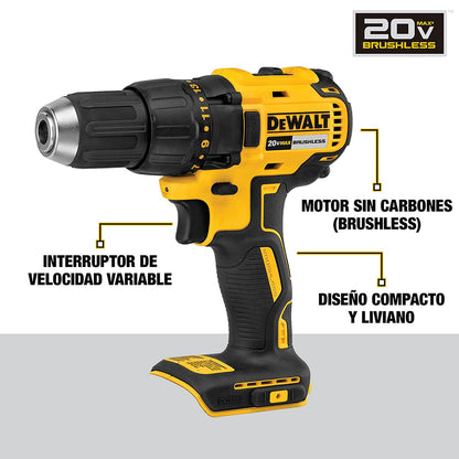 DEWALT Taladro Atornillador 1/2" 20V con Caja de Herramientas, DCD7771D2 | Taladro Atornillador de 1/2" (13mm), Incluye Caja para Herramientas, 20V