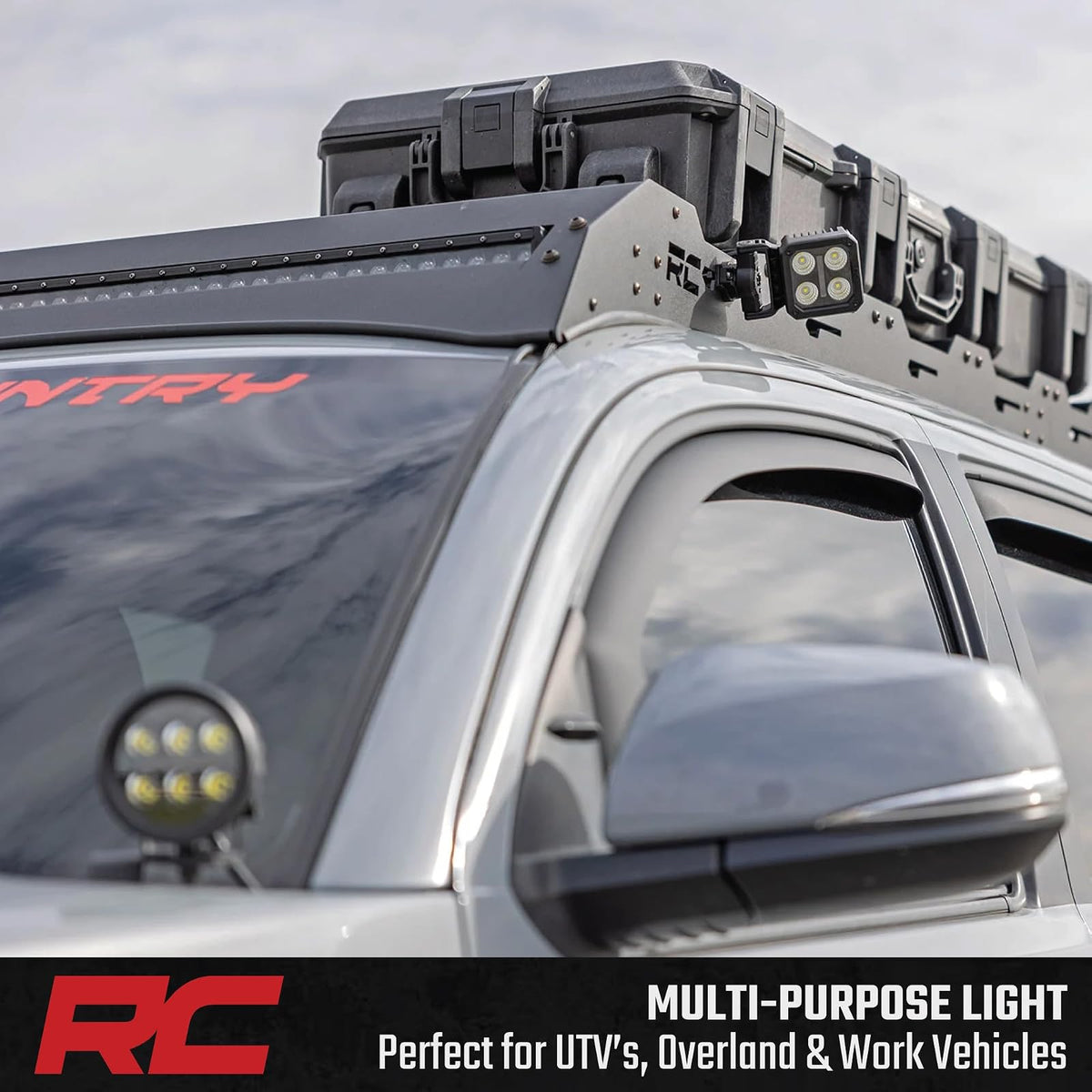 Rough Country 70802 - Luces LED cuadradas de 2 pulgadas, color negro