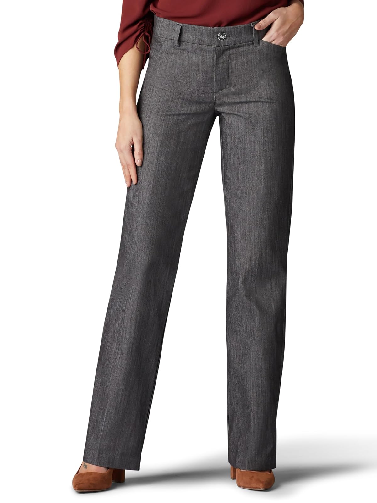 Lee Flex Motion Pantalón de Mezclilla para Mujer - Azul Marino - 12 Largo