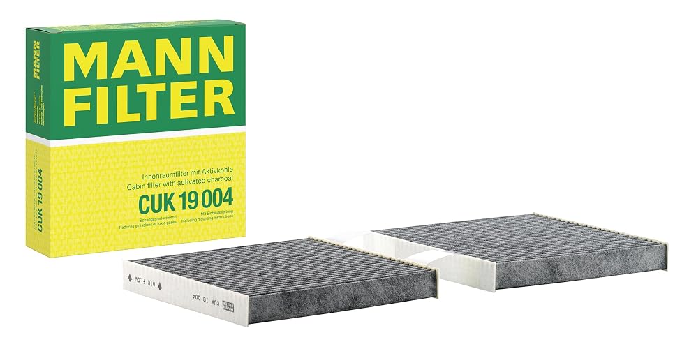 Mann Filter Filtro de Aire para Cabina con Carbón Activado CUK 19 004, Blanco, 18.7 x 18.8 x 2.5 cm