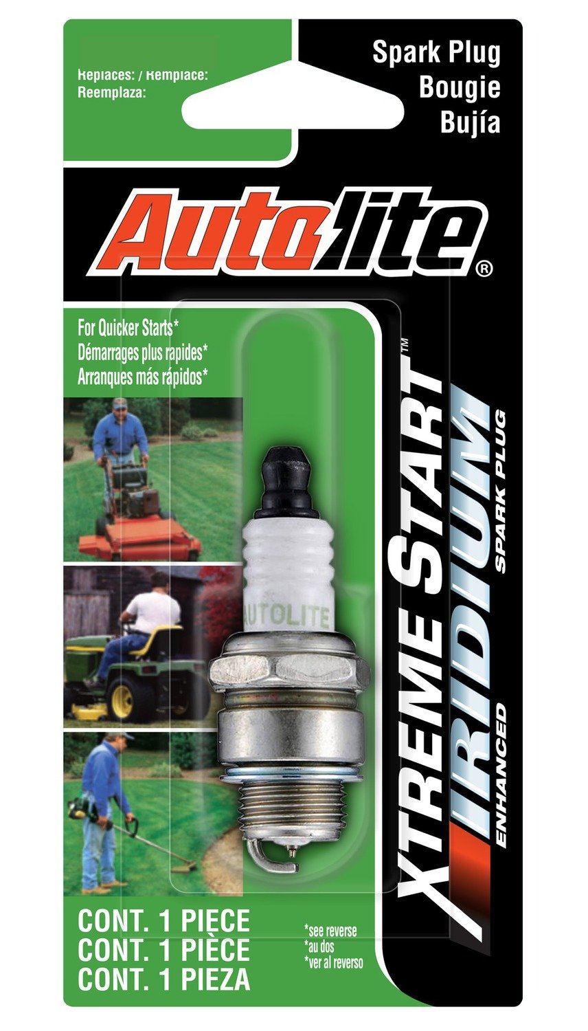 Autolite Xtreme Start Bujía de Iridio XST458DP para Césped y Jardín