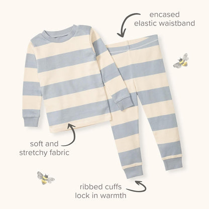Burt's Bees Conjunto de Pijama de 2 Piezas, Playera y pantalón, 100% algodón orgánico Pantalones de Pijama para bebés y niños pequeños para bebés niños