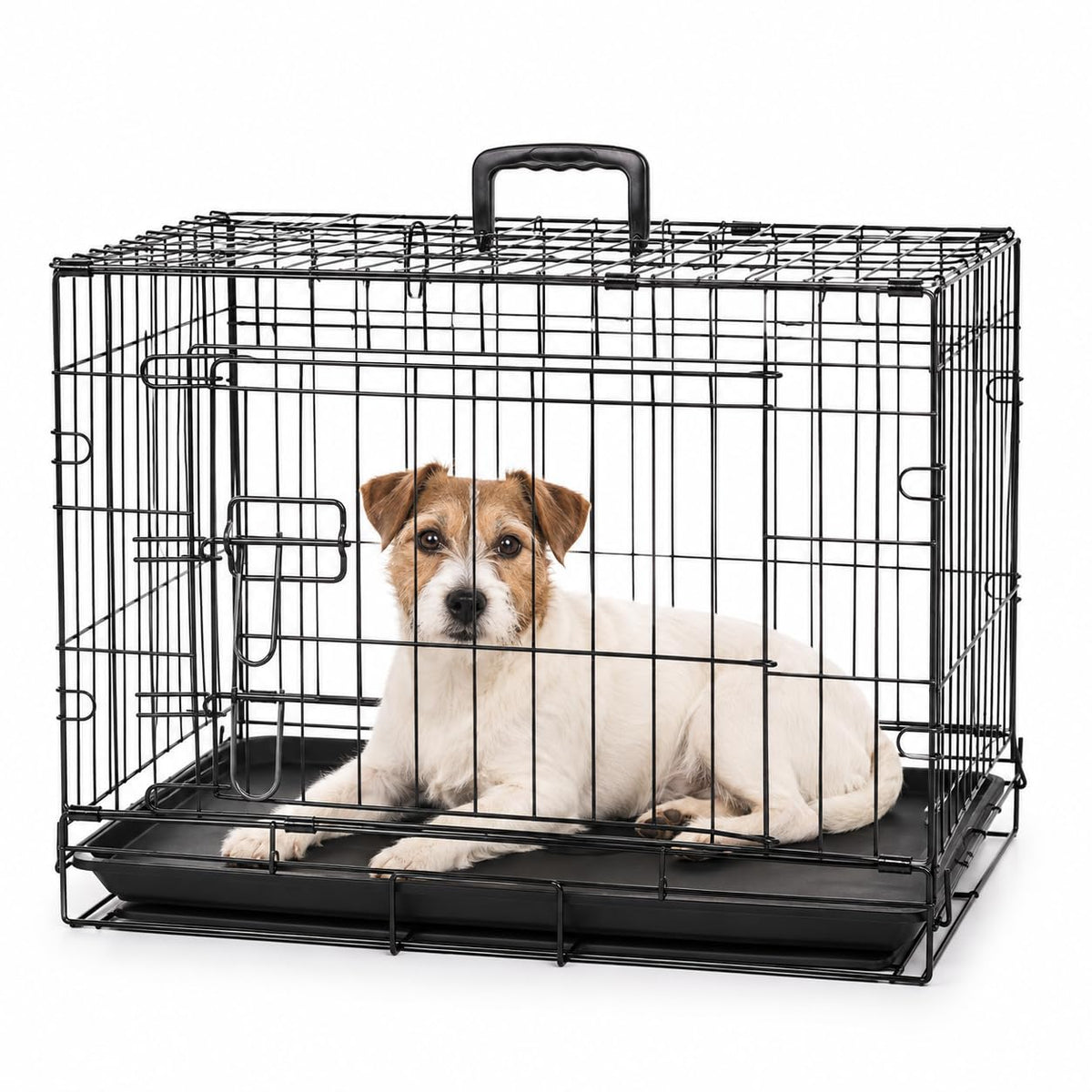 Fancy Pets Jaula Metálica Plegable para Perro, con Bandeja Extraíble - MEDIANO