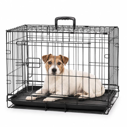 Fancy Pets Jaula Metálica Plegable para Perro, con Bandeja Extraíble - MEDIANO