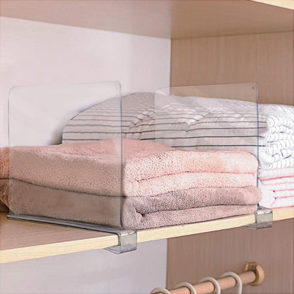 Sorbus 6 Acrylic Shelf Dividers for Closets organization Shelves, Organizer for Clothes shelf, Linens, Purse Separators, Clear Acrylic Dividers separator for Closets, Kitchen Cabinets Bedroom (6-Pack)