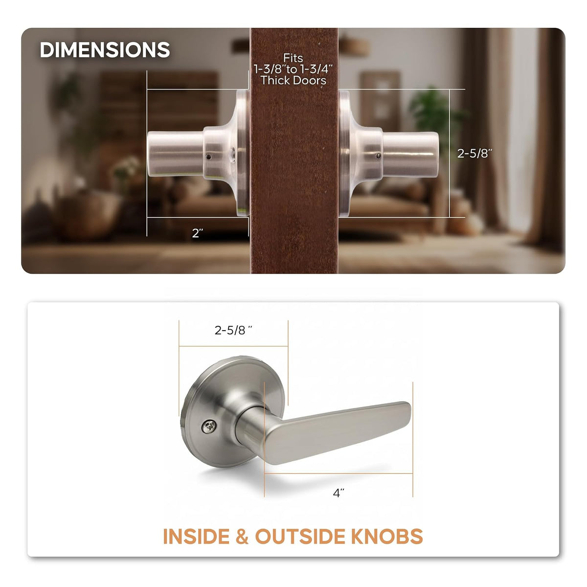 Copper Creek DL1290SS Daley - Palanca para puerta, acero inoxidable satinado
