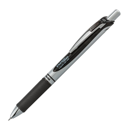 Pentel EnerGel RTX Retractable Liquid Gel Pen, (0.3 mm) la línea de punta de aguja, extra fina, 3-PK, Tinta negra
