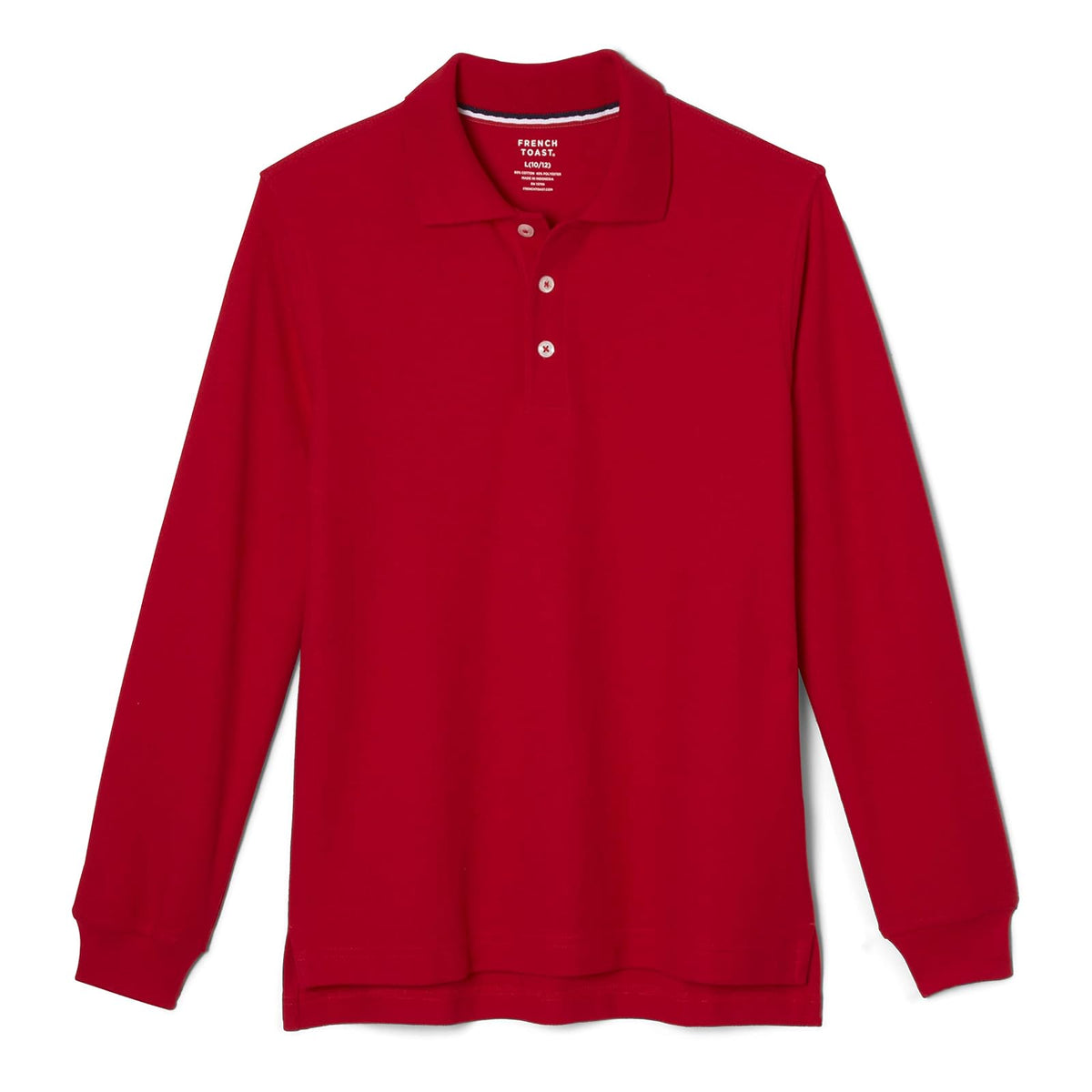 French Toast Camisa Polo Manga Larga para Niño - Red - 6-7