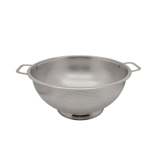 Fox Run Colador grande de acero inoxidable, colador de pasta de 5 cuartos con asas, 28 x 34 x 12,7 cm