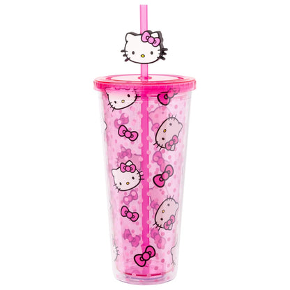 Silver Buffalo Taza Fría Garfield con Tapa y Popote, 24 oz - Rosa - Multi