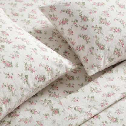 Laura Ashley Home | Colección de Franela | Juego de sábanas de Franela de algodón Ultra Suave y Acogedor, Ligero, de Alta Calidad, Antiarrugas, antidecoloración, Resistente a Las Manchas e