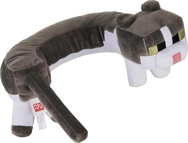 Mattel Minecraft Almohada para El Cuello Purring Sounds | Peluche con sonido, gato de Minecraft, tela de pelo suave