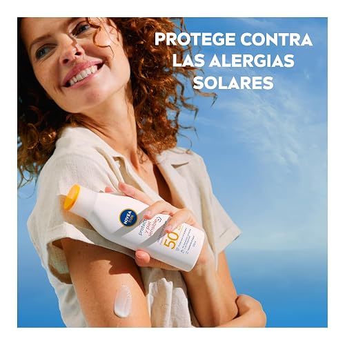 NIVEA SUN Protector Solar Facial Control De Brillo (50 ml), con Efecto Matificante de Larga Duración + SUN Protector Solar Corporal Protect & Sensitive (125 ml) Loción Solar en Spray