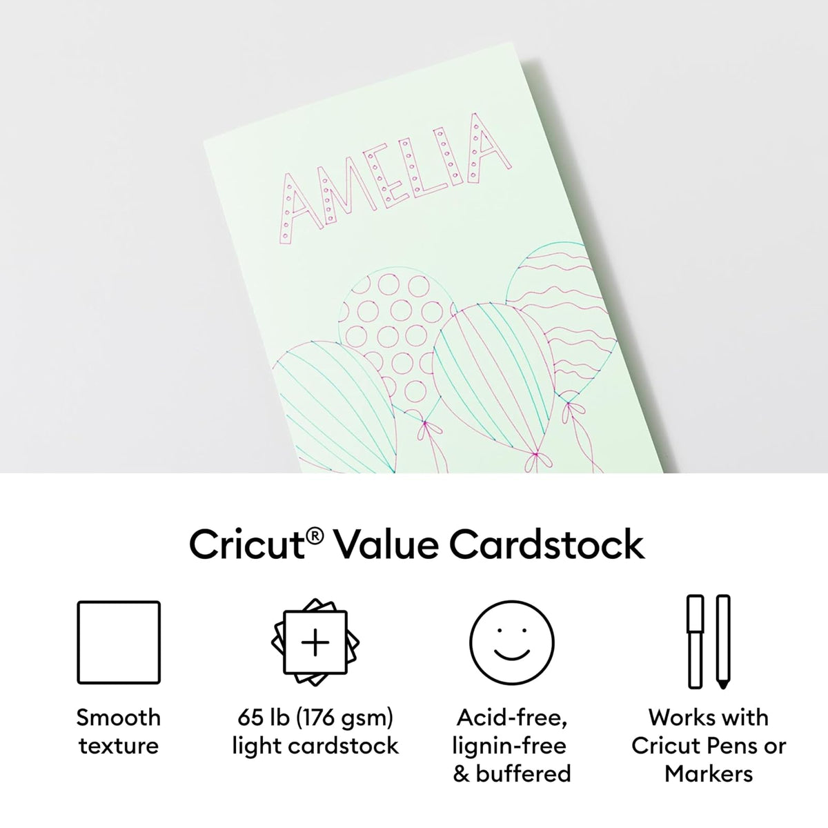 Cricut® Value Cardstock, Pastels Sampler - 8.5 in x 11 in (80 ct)