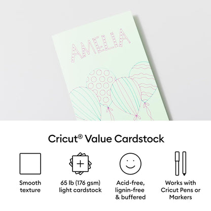 Cricut® Value Cardstock, Pastels Sampler - 8.5 in x 11 in (80 ct)