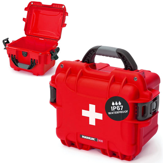 Nanuk Waterproof First Aid Prepper Survival Gear Dust and Impact Resistant Case - Empty - Red