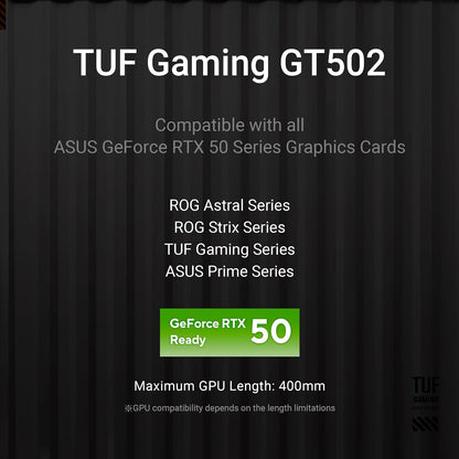 ASUS TUF Gaming GT502 ATX - Carcasa para computadora con Panel Frontal RGB botón, USB 3.2 Tipo C y 2 Puertos USB 3.0