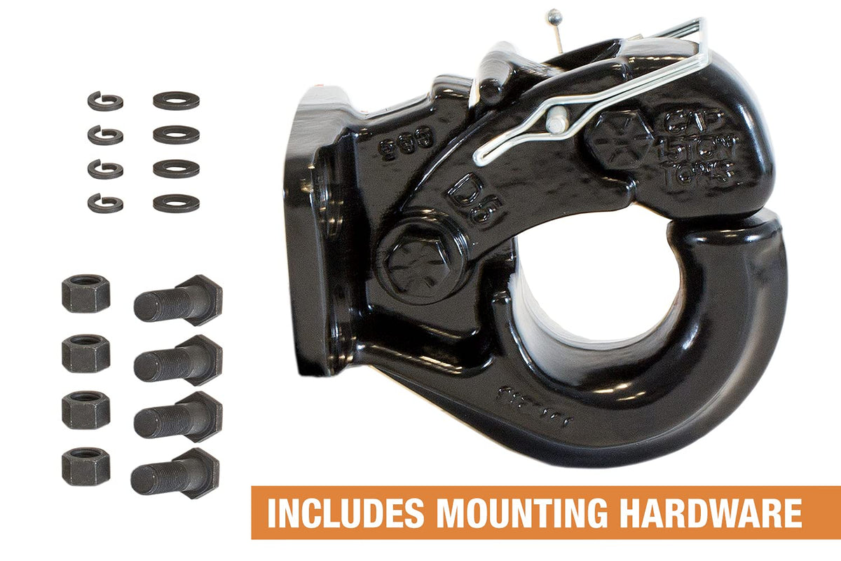 Buyers Products - Gancho Forjado, con Kit de Montaje, 15-Ton Capacity | Manija cargas exigentes de remolque con fuerza forjada, un pestillo seguro con resorte y kit de montaje atornillado completo