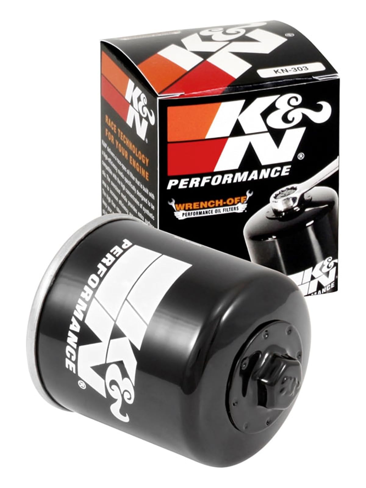 K&N KN-303 Filtro de aceite Oil Filter Powersport Canister Moto | Compatible con Select 1981-2026 BIMOTA/HONDA/YAMAHA: YB9/YB10/YB11/CBR600F3/YZF R6/MT-01/VMX1200 V-Max (ver descripción del