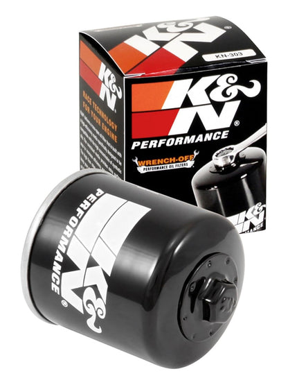 K&N KN-303 Filtro de aceite Oil Filter Powersport Canister Moto | Compatible con Select 1981-2026 BIMOTA/HONDA/YAMAHA: YB9/YB10/YB11/CBR600F3/YZF R6/MT-01/VMX1200 V-Max (ver descripción del