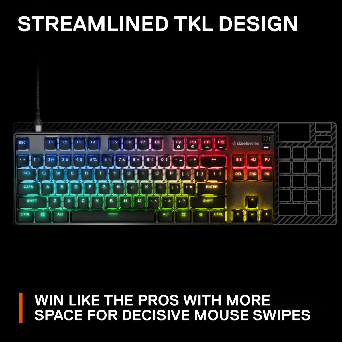 SteelSeries - Nuevo Apex 9 TKL - Mini Teclado óptico HotSwap - Diseño TKL Esports - Interruptores ópticos - Personalización RGB - Marco de aleación de Aluminio - Teclas PBT de Doble Disparo