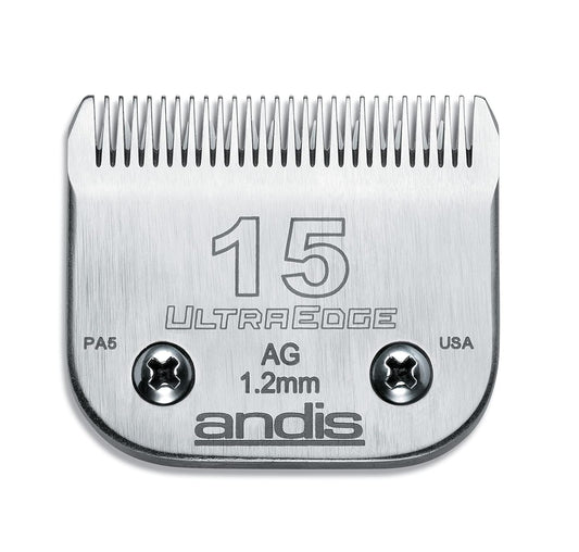 Andis Carbon-Infused Steel UltraEdge Dog Clipper Blade, Size-15, 3/64-Inch Cut Length (64072)
