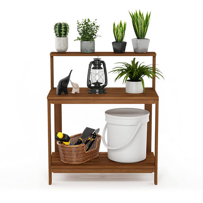 Furinno Tioman Banco para Macetas de Madera Dura, Natural