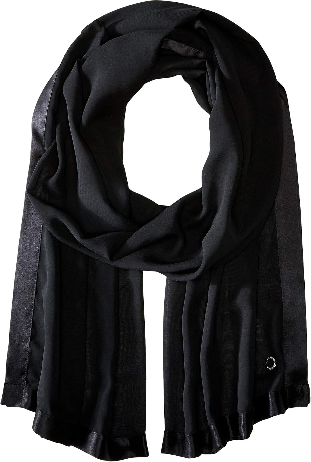 Calvin Klein - Bufanda de gasa de satén para mujer - Talla Única - negro (Deep Black)