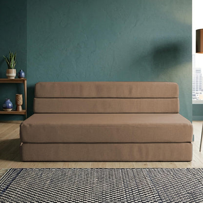 Memory Foam Home Sofá Cama Cozy Plegable - Queen Size - Café Claro