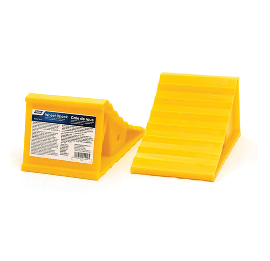 Camco 44432 Calzo para Rueda sin Cuerda, Cuñas para Rueda, Amarillo, Paquete de 2
