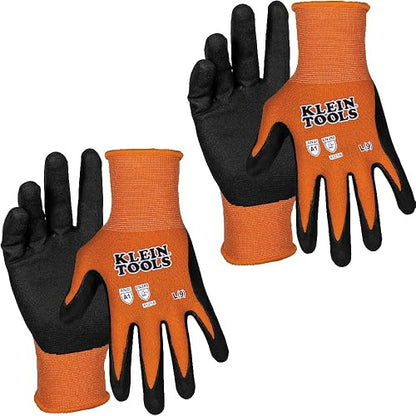 KLEIN TOOLS 60581 | Guantes De Trabajo | Talla G | Agarre Superior | Guantes de trabajo talla G con agarre firme y flexible, ideales para usar herramientas en superficies secas y húmedas.